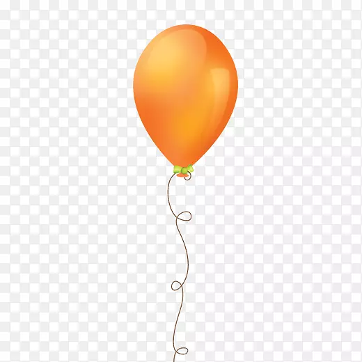卡通橙色氢气球矢量