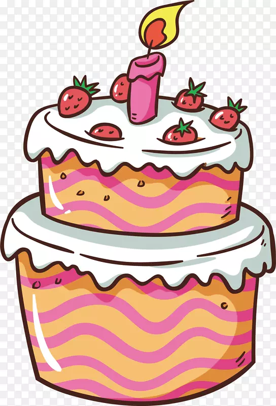 可爱的草莓奶油蛋糕