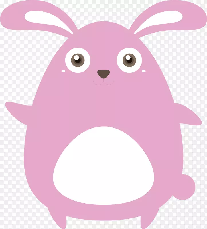 紫色兔子矢量图