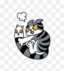 和尾巴玩耍的猫星人