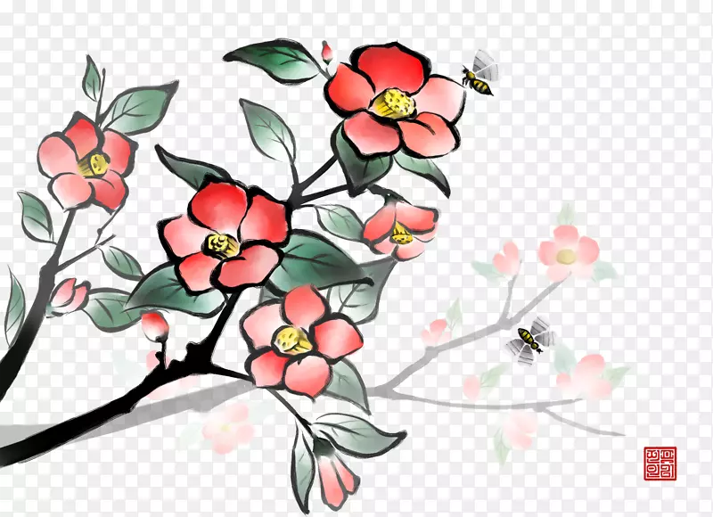 免扣手绘樱桃树枝PNG图片素材下载_图片编号yrmawexq-免抠素材网