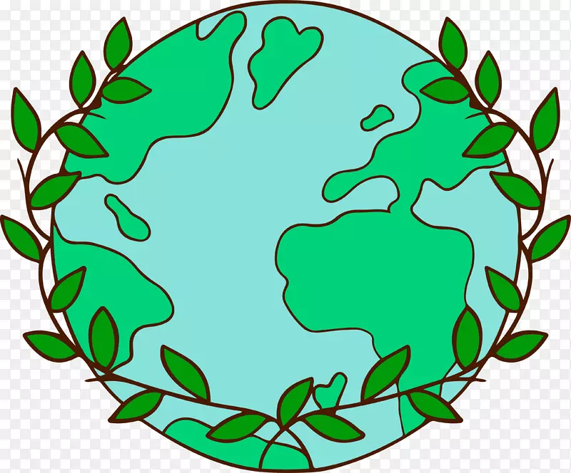 清新手绘地球日地球