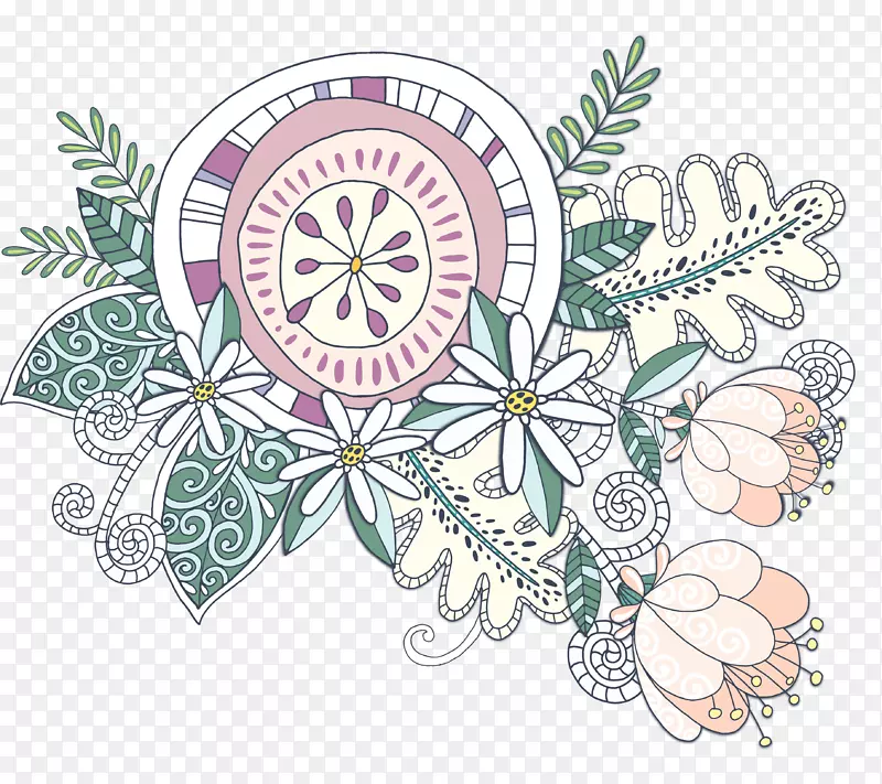 手绘创意花朵花卉插画