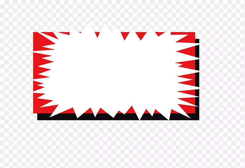 矢量卡通扁平化长方形红色文本框