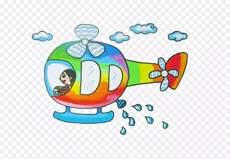 卡通彩绘飞机洒水