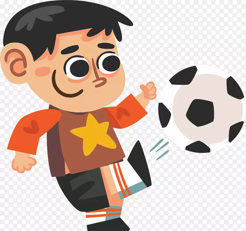 踢足球小男孩卡通