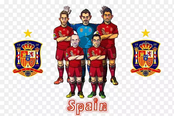 西班牙足球队卡通PNG