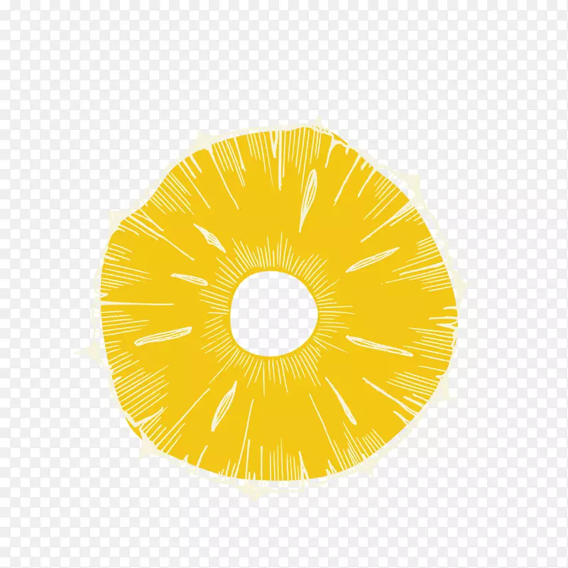 黄色切片菠萝矢量图