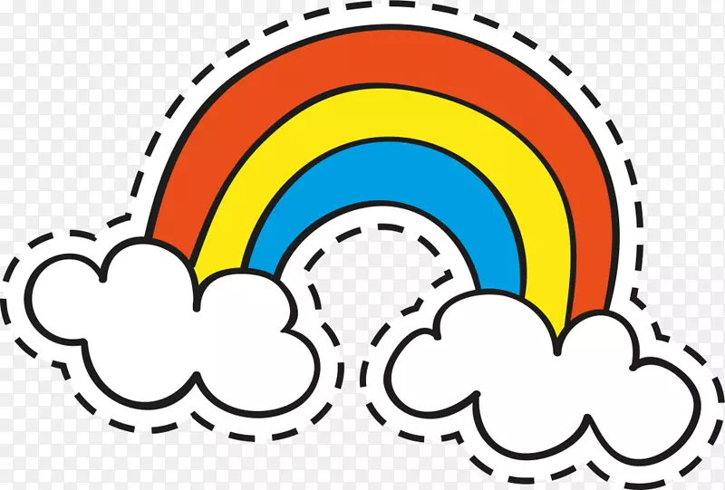 彩色卡通云朵彩虹