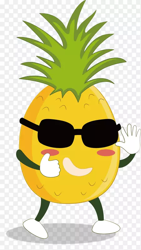 矢量图戴眼镜的菠萝