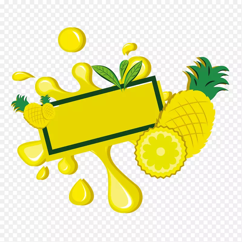 卡通菠萝水果边框装饰