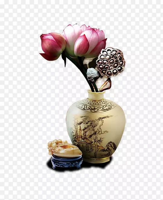 矢量荷花插画