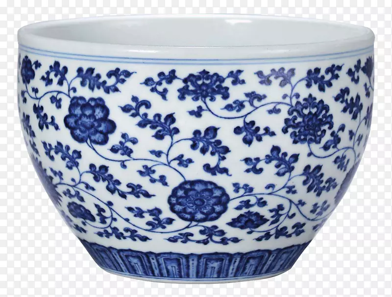 乾隆青花缠枝莲纹缸
