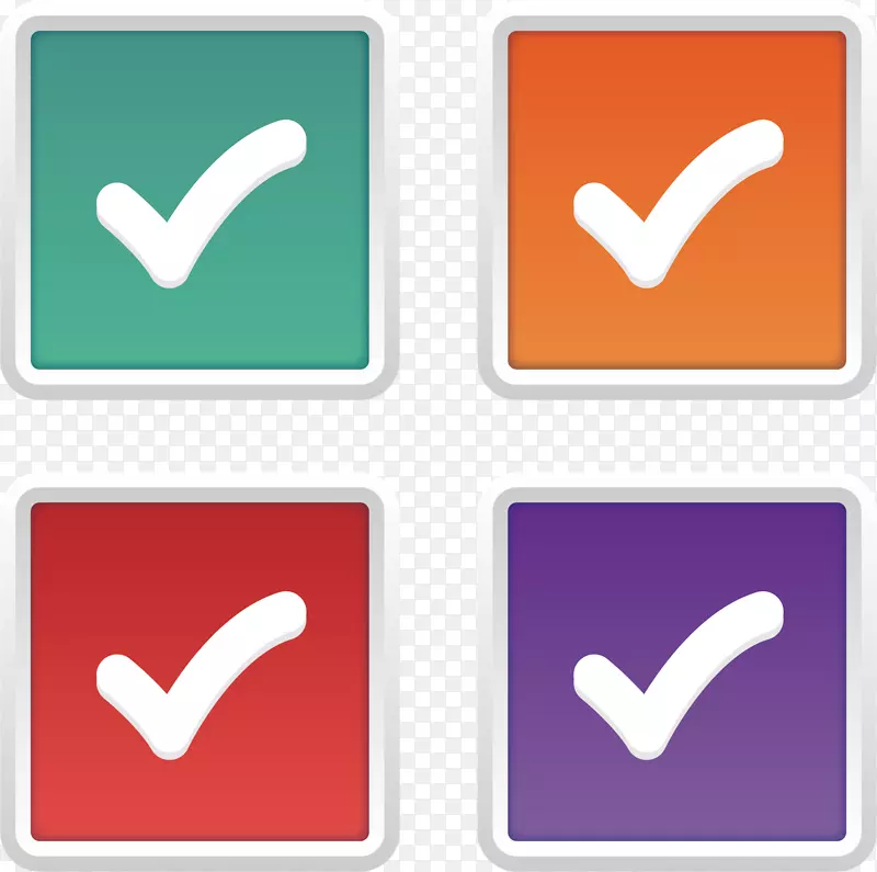 矢量手绘彩色对号按键PNG图片素材下载_图片编号yezrjrwq-免抠素材网