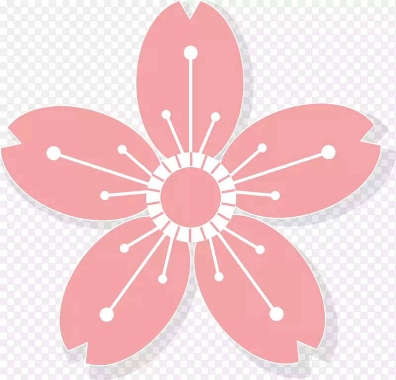 粉色小清新手绘桃花节背景