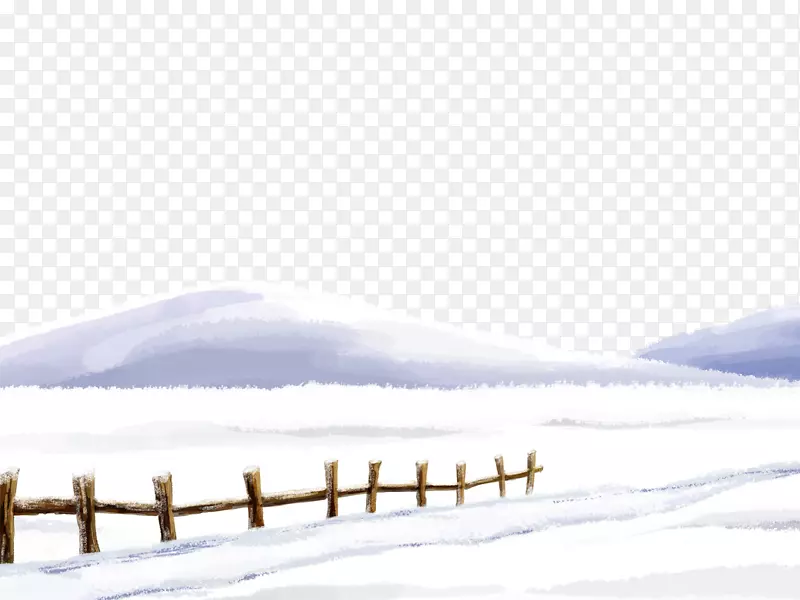 大气唯美卡通小雪风景元素