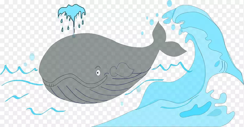 蓝色波涛灰色小鲸鱼