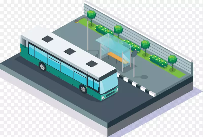 绿色公交立体模型