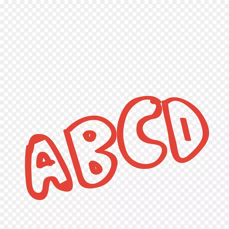 卡通手绘字母ABCD