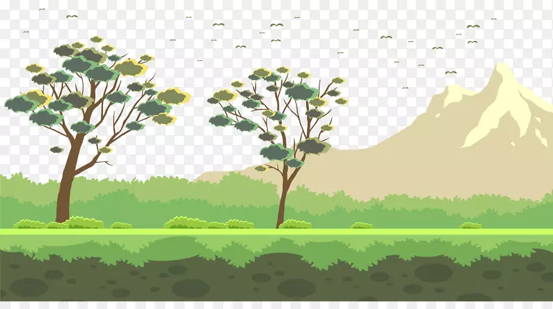 草原自然风景插画