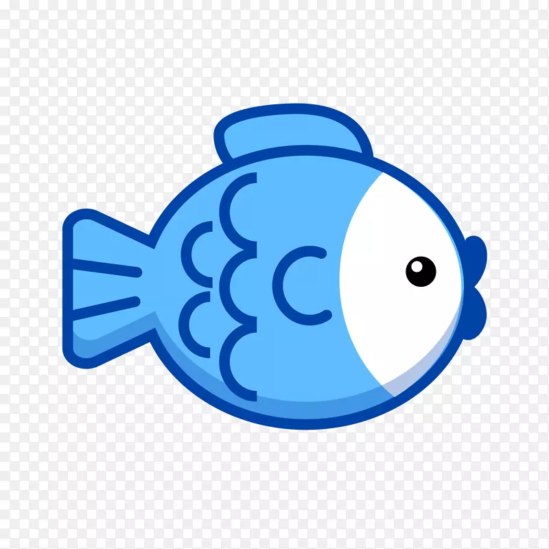 蓝色的小鱼设计矢量图