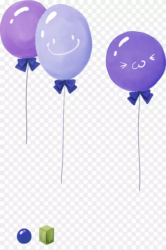 紫色卡通气球装饰图案