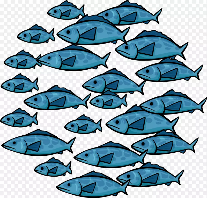 世界海洋日蓝色鱼群