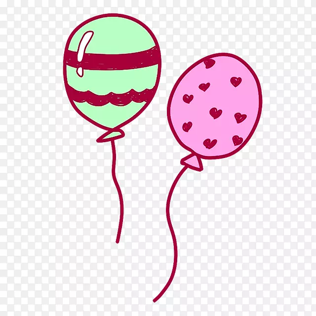 紫色卡通气球装饰图案