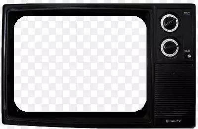 黑色老式电视机