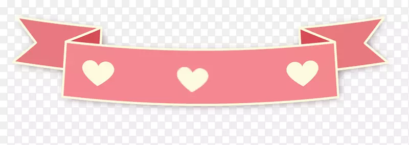 粉色爱心标题框设计