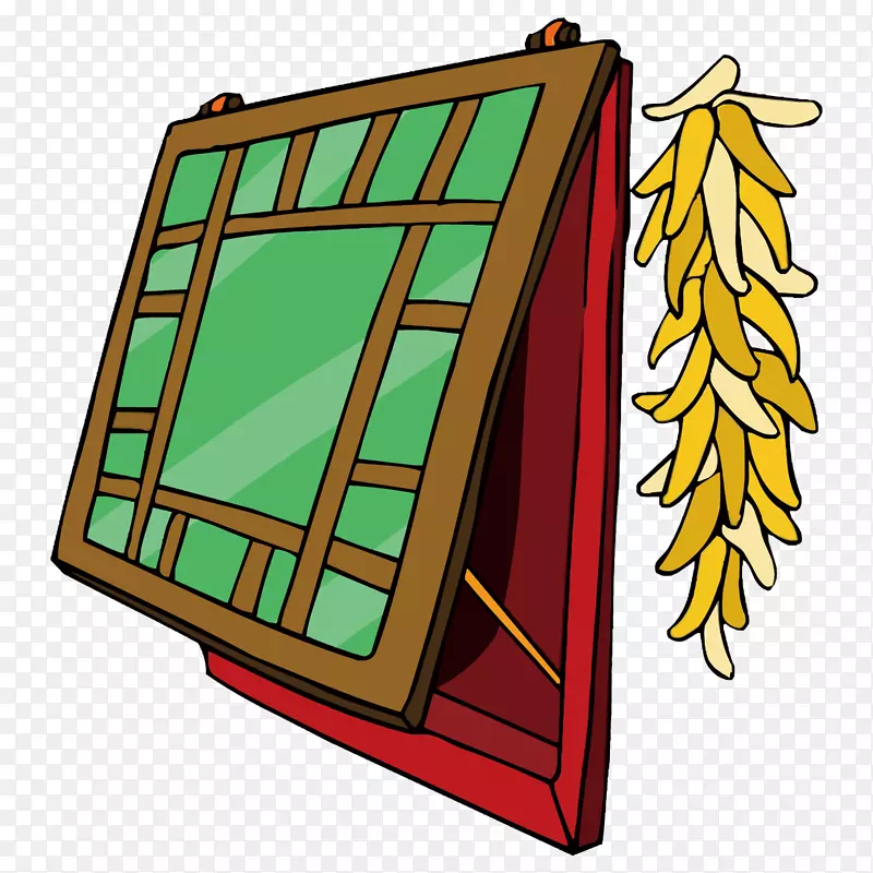 矢量复古北方窗户