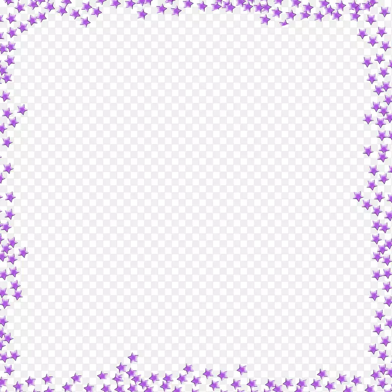 相框素描边框矢量图 紫色星星花