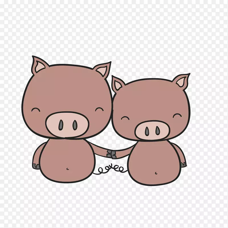 手绘可爱卡通小猪
