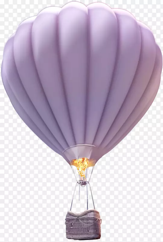 紫色多层创意卡通热气球