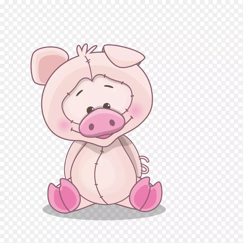 卡通粉色的小猪玩具
