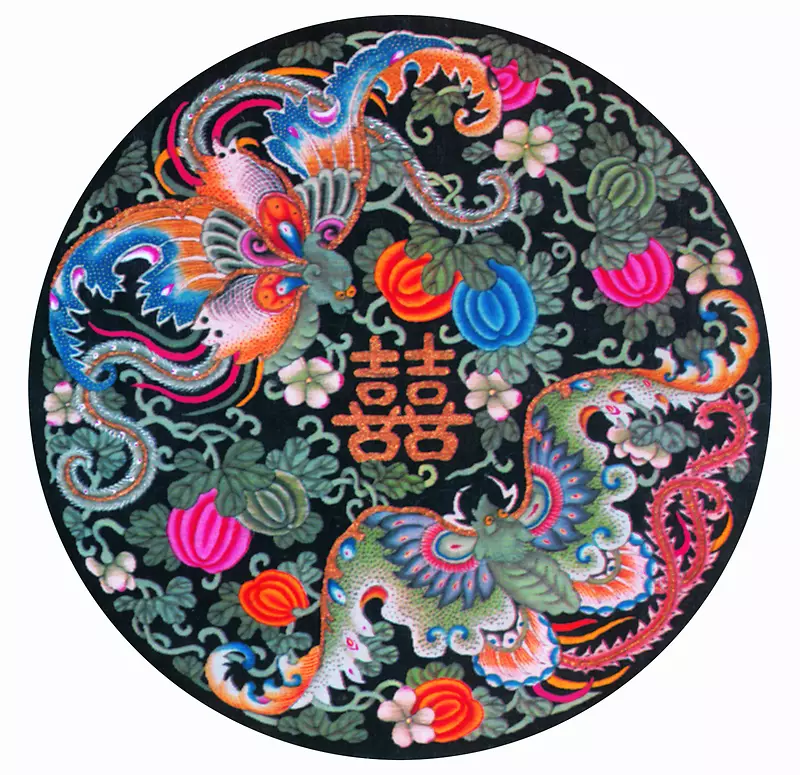 中国风刺绣 双喜