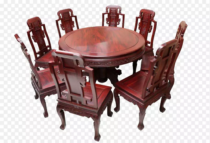 中国传统红酸枝桌椅套