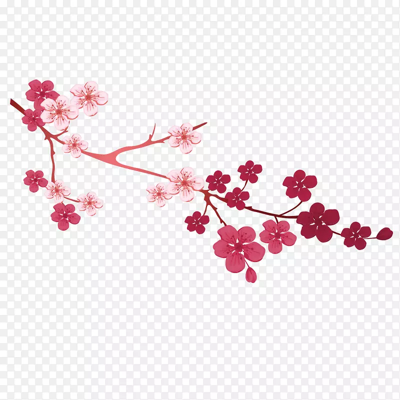 粉色梅花节日元素