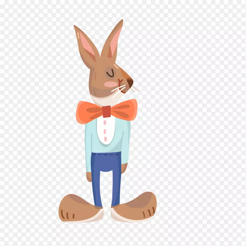 穿着衣服的小兔子