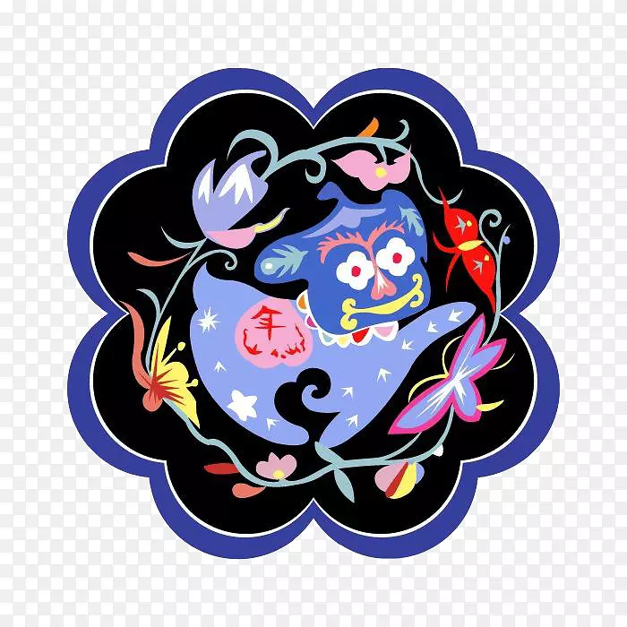 中国风年兽图案PNG