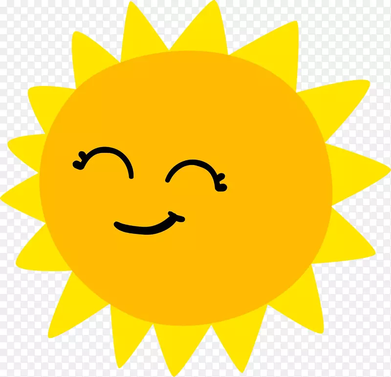 微笑的太阳手绘图