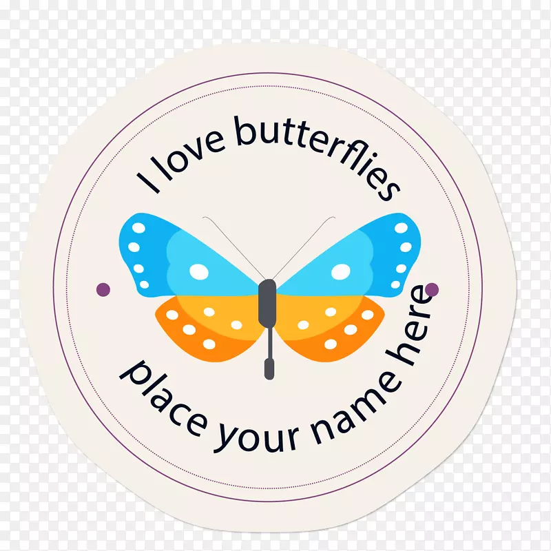 蝴蝶的贴纸标签设计