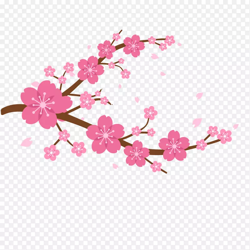 粉红色桃花樱花矢量素材