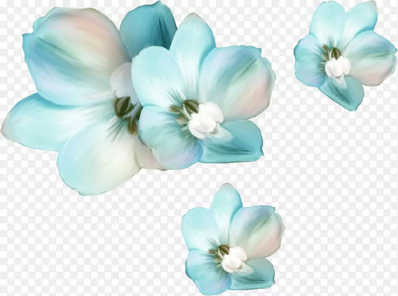 淡雅蓝色花朵图