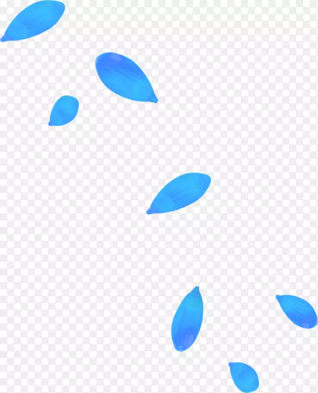 蓝色清新花瓣漂浮素材