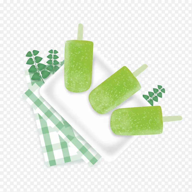 产品实物绿色冰棍