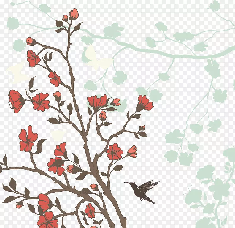 花枝花纹背景素材