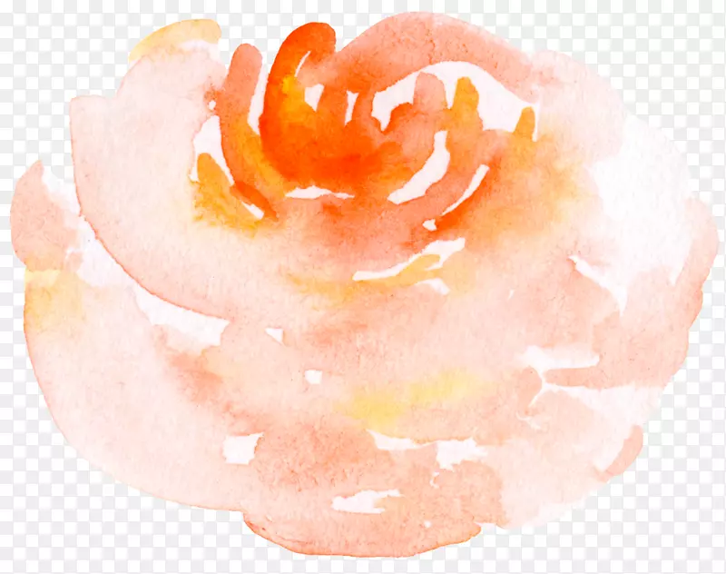 橙色水墨玫瑰花蕊图案