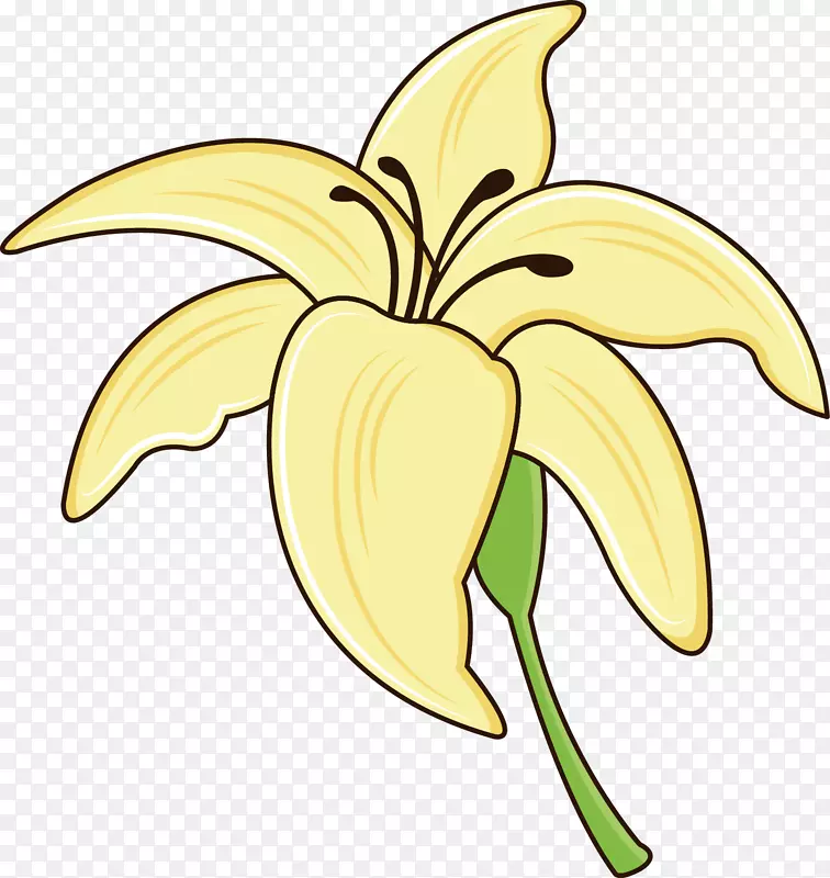 黄色百合花蕊免抠素材