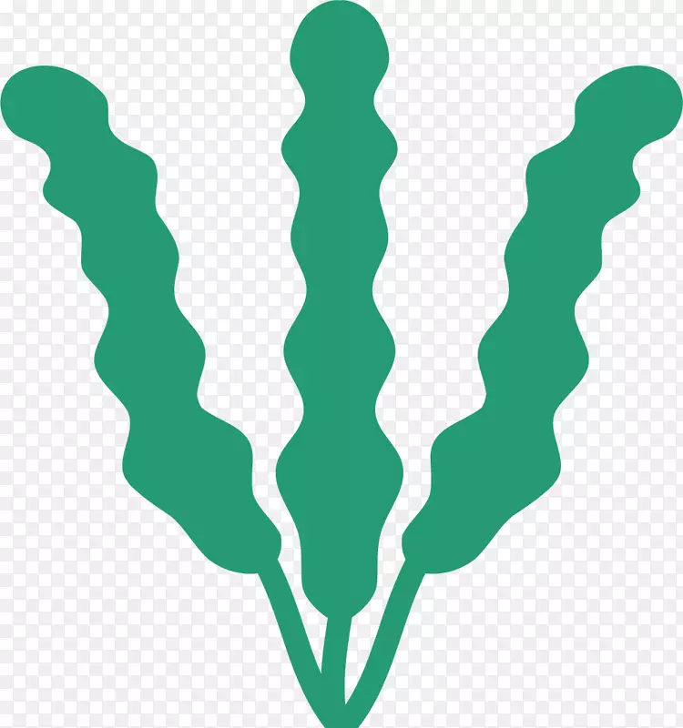 对称蓝绿色矢量海草